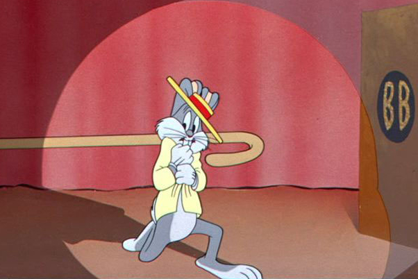 Bugs Bunny gets "the hook".